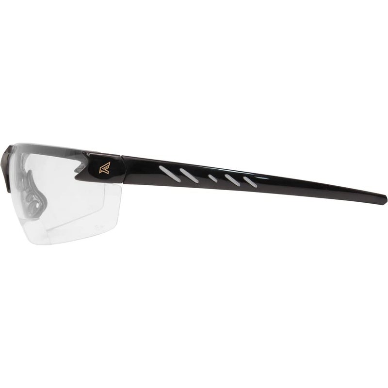 Edge DZ111-2.0-G2 Zorge G2 Wrap-Around Safety Glasses, 2.0 Magnification, Anti-Scratch, Non-Slip, UV 400, Military Grade, ANSI/ISEA & MCEPS, 5.04" Wide, Black Frame / Clear Lens - Image 3